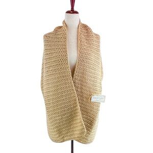 NEW Hand Knitted Prayer Shawl Tan / Beige